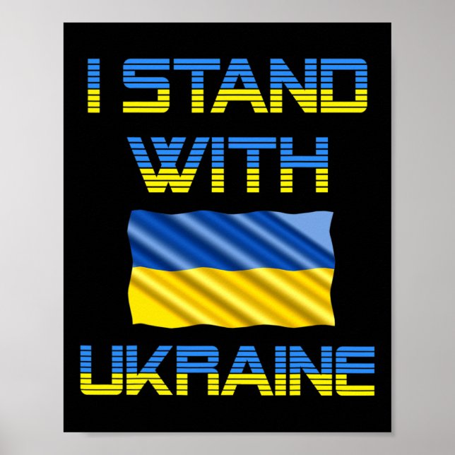 Poster Tridente da Ucrânia Bandeira da Ucrânia Bandeira U (Frente)