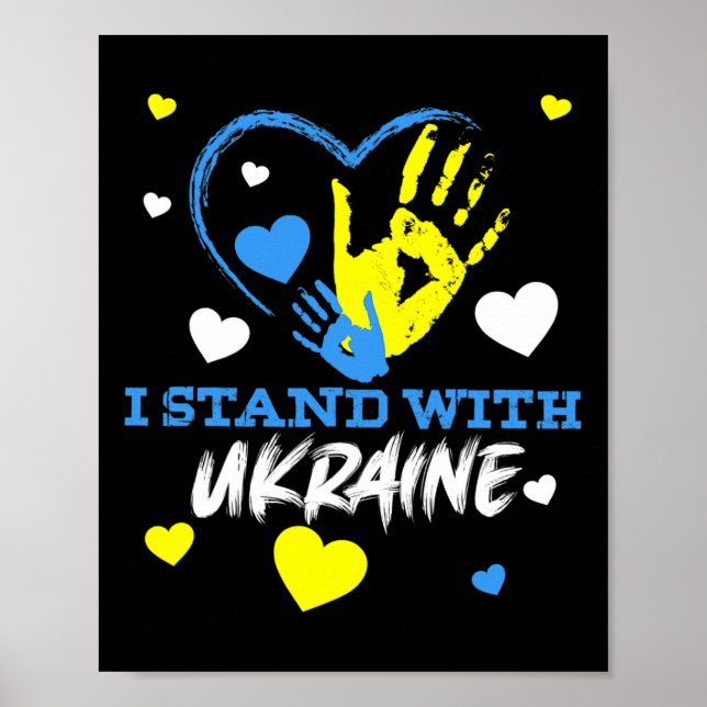 Poster Tridente da Ucrânia Bandeira da Ucrânia Bandeira U (Frente)