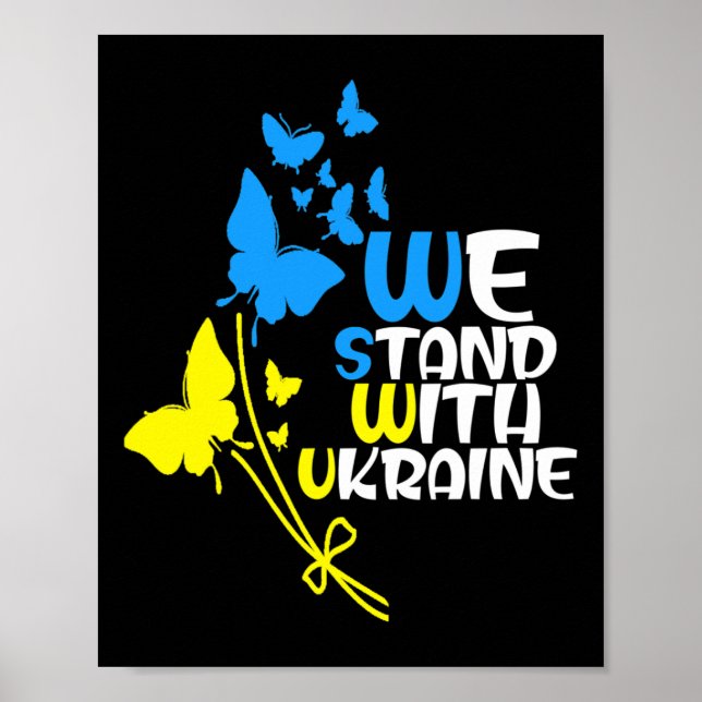Poster Tridente da Ucrânia Bandeira da Ucrânia Bandeira U (Frente)