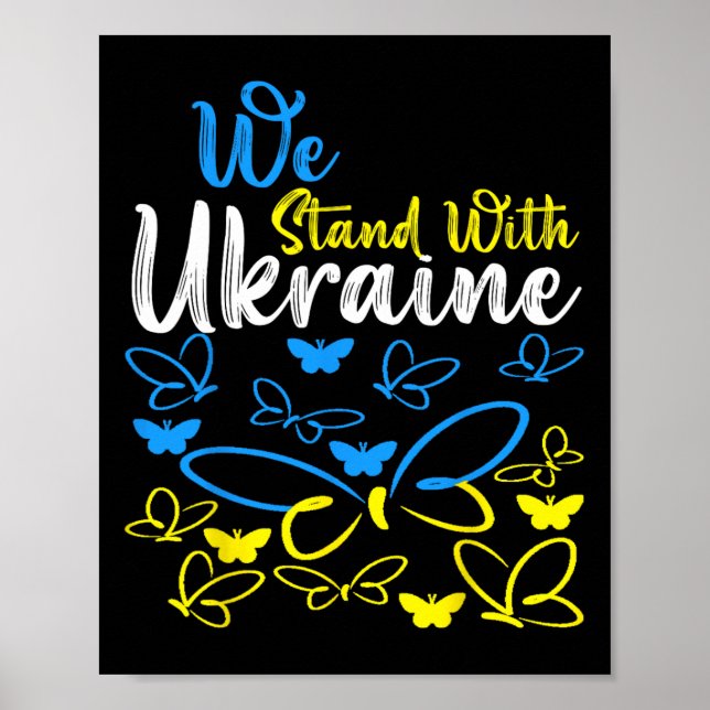 Poster Tridente da Ucrânia Bandeira da Ucrânia Bandeira U (Frente)