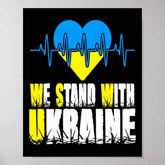 Poster Tridente da Ucrânia Bandeira da Ucrânia Bandeira U (Frente)