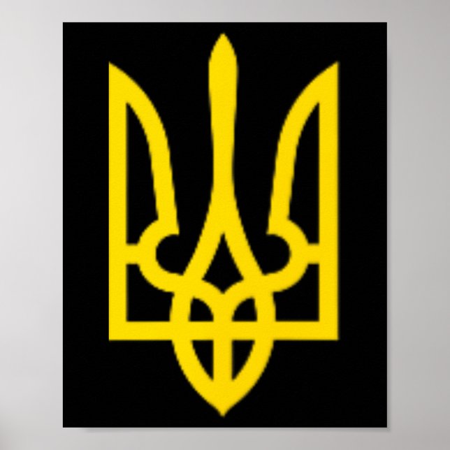 Poster Tridente Dourado Zelensky Ucrânia Tridente Ucrania (Frente)