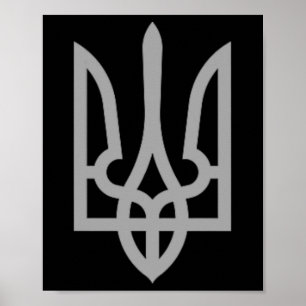 Poster Tridente Tryzub Símbolo Brasão da Ucrânia Brea