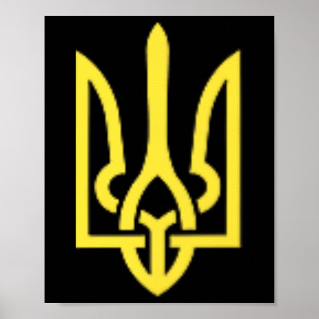 Poster Tridente Ucraniano - Símbolo Tryzub da Ucrânia (Frente)