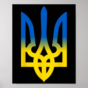 Poster Tridente Ucraniano Volodymyr Zelensky Presidente D