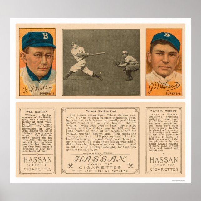 Poster Trigo Ataca Dodgers Baseball 1912 (Frente)