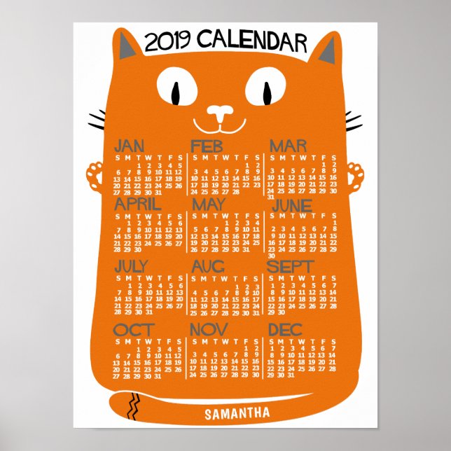 Poster Trigo Laranja Do Século De Médio Do Calendário Men (Frente)
