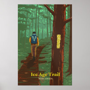 Poster Trilha da Era do Gelo Cartaz de Viagens Wisconsin