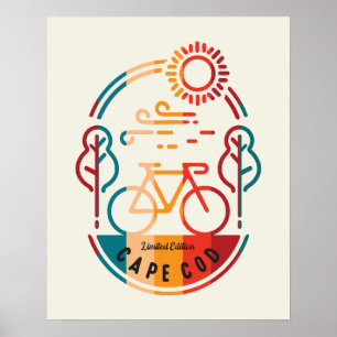 Poster Trilha de Bike do Cabo Cod Retro