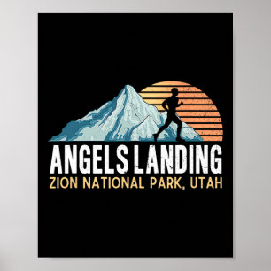 Poster Trilha de caminhada Angels Landing Vintage Zion Na