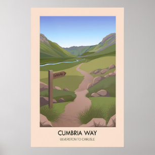 Poster Trilha de caminhada de longa distância Cumbria Way