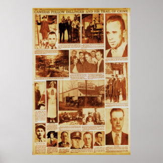 Poster Trilha de Crime de John Dillinger Inimigo Público