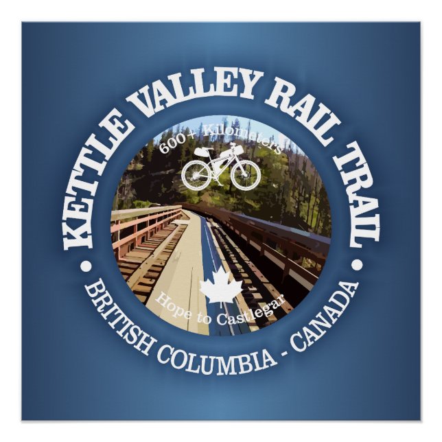 Póster Trilha do Kettle Valley Rail (ciclismo c) (Frente)
