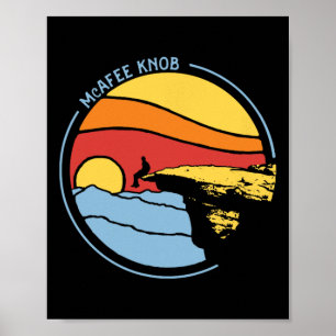 Poster Trilha McAfee's Knob Hiking Giant Star Roanoke Grá