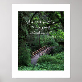 Poster Trilha na Floresta Citação de John Muir