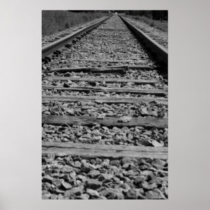 Póster Trilhas de estrada de ferro preto e branco
