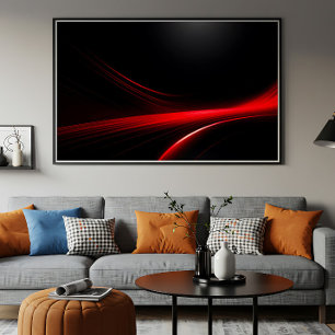 Poster Trilhas de Luz Vermelha Futurista Estética Tech Es