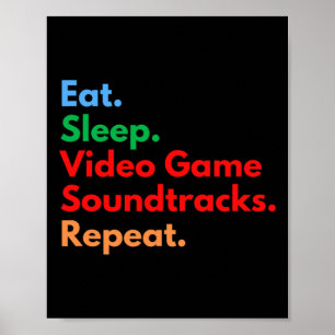 Poster Trilhas Sonoras de Video Games para Dormir Repetid