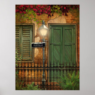 Póster Trimestre francês de Nova Orleans Brick & Stucco