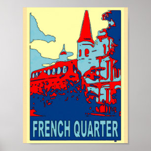 Poster Trimestre francês em azul