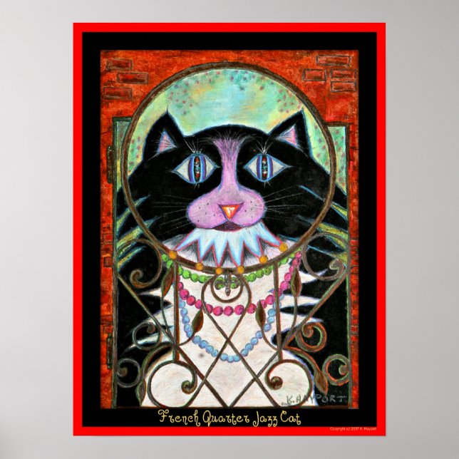 Póster Trimestre francês Jazz Cat (Frente)