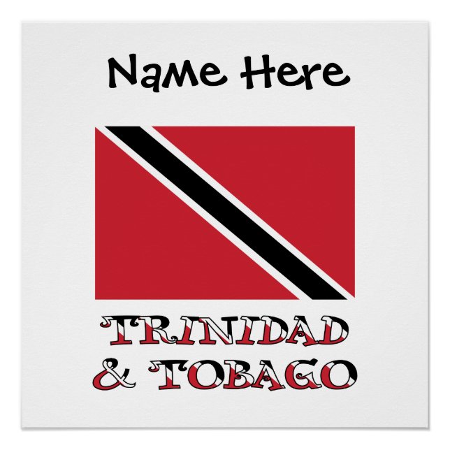 Póster Trinidad e Tobago Bandeira Personalizada Poster (Frente)