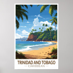 Poster Trinidad e Tobago Caribe a arte Viagem