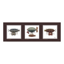 Trio de Fantasias Dirigíveis da nave Steampunk