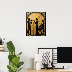 Poster Trio de Jazz em Ouro