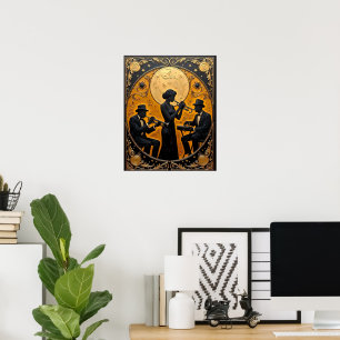 Poster Trio de Jazz ouro