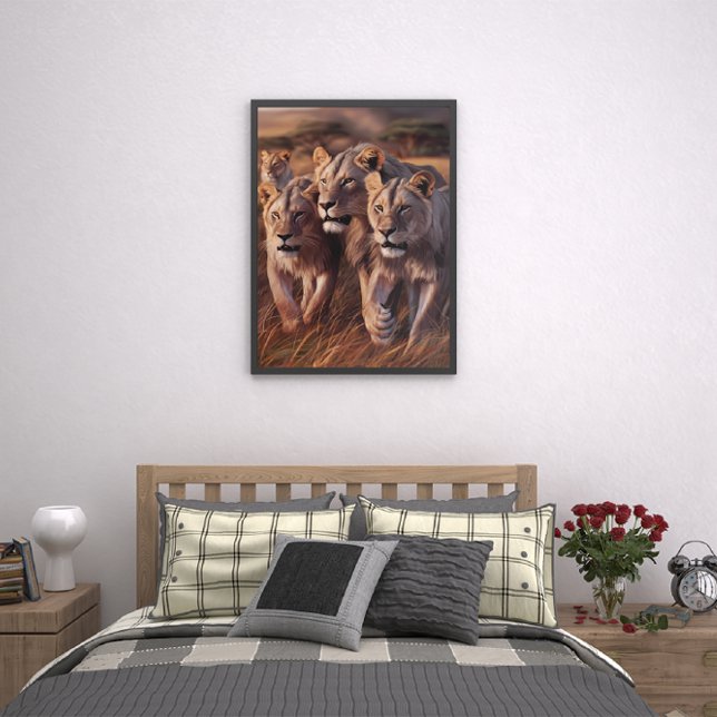 Poster Trio Majestoso Roaming Através Da Grama Alta (Criador carregado)