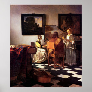 Póster Trio musical por Johannes Vermeer