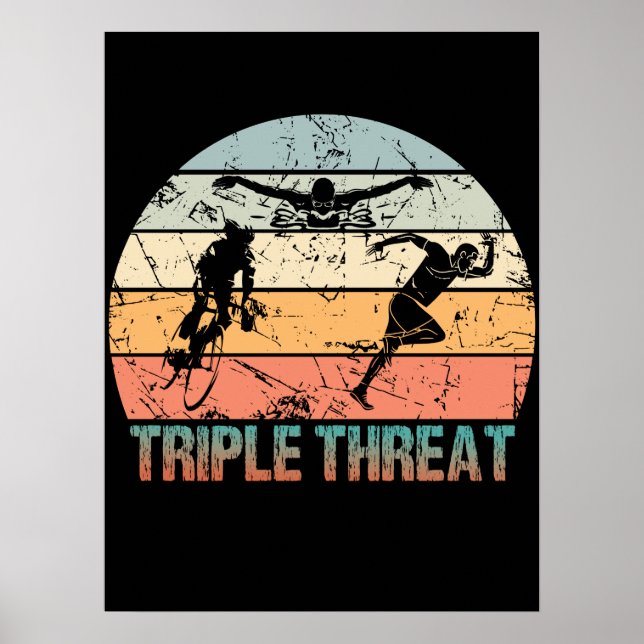 Poster Tripla Ameaça - Atleta Triathlon (Frente)