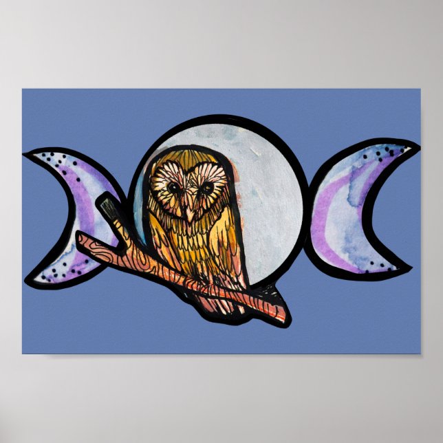 Poster Triple Moon Owl (Frente)