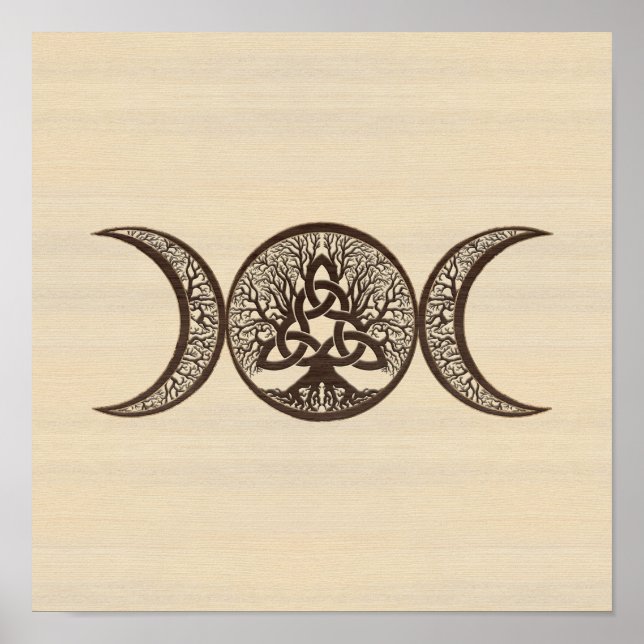 Poster Triple Moon Tree of Life Triquetra (Frente)