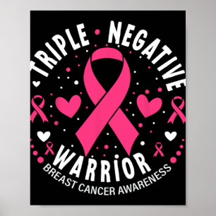 Poster Triplo Cancer A do peito cor-de-rosa pelo guerreir