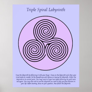 Póster Triplo Labirinto De Dedo Espiral.
