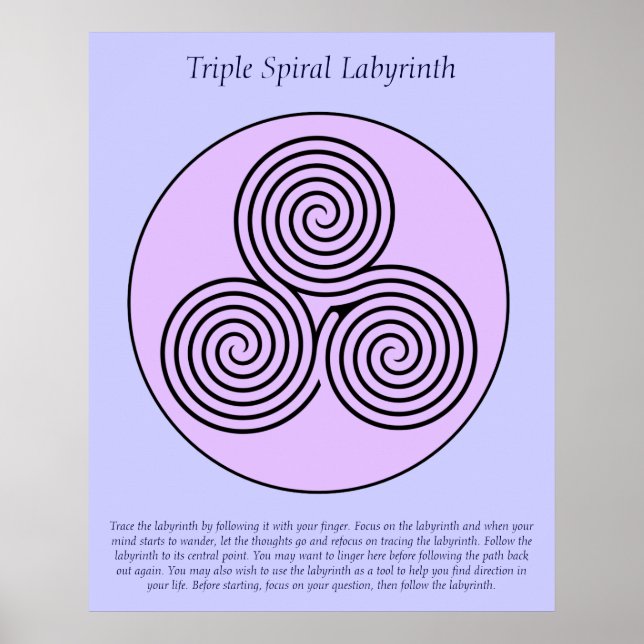 Póster Triplo Labirinto De Dedo Espiral. (Frente)