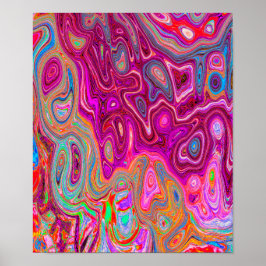 Poster Trippy Abstrato Magenta - Arco-íris Magenta - Colo