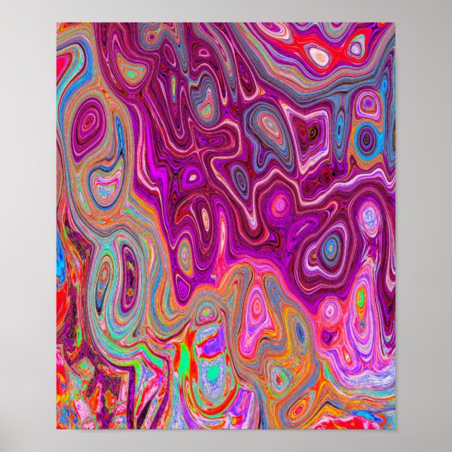 Poster Trippy Abstrato Magenta - Arco-íris Magenta - Colo (Frente)