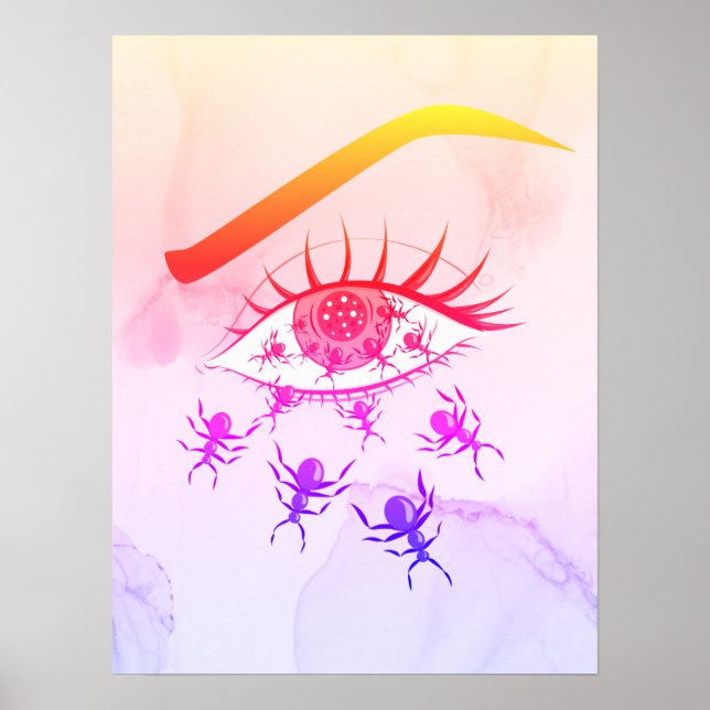 Poster Trippy Horror Rainbow Cores (Frente)