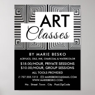 Poster Trippy Maze Squares, Professor de Arte, Classes de