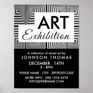 Poster Trippy Maze Squares, Publicidade na Exposição Arti