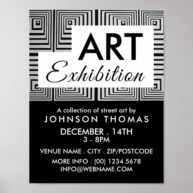 Poster Trippy Maze Squares, Publicidade na Exposição Arti (Frente)