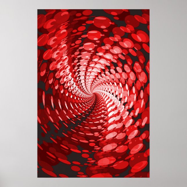 Póster Trippy Poster: Abstrato Vermelho (Frente)