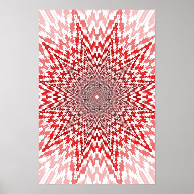 Poster Trippy Poster: Abstrato Vermelho (Frente)