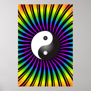 Poster Trippy: Símbolo de Yin Yang & design