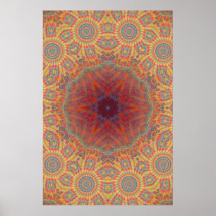 Poster Trippy: Trabalho de arte radial psicodélico