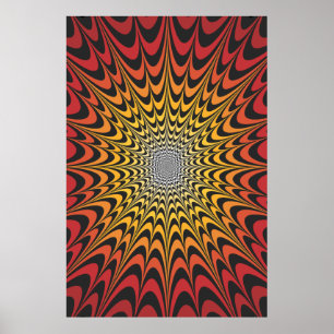 Poster Trippy: Trabalho de arte radial psicodélico