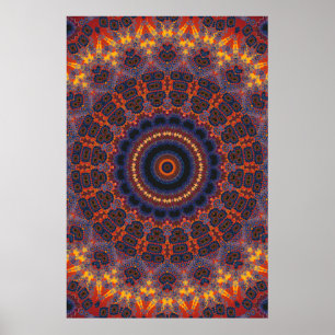 Poster Trippy: Trabalho de arte radial psicodélico